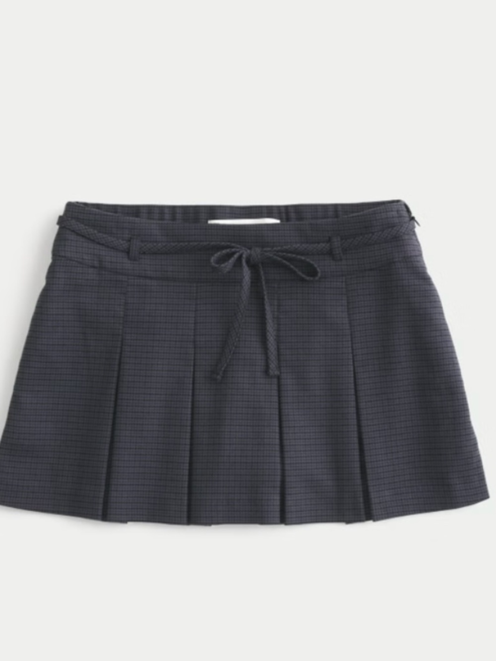 NWT Hollister Pleated Mini Skort XXS Gray Plaid Built-In Shorts NWT